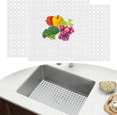 Zdjęcie produktu dla Maty z PVC do parzenia, przeznaczone do zlewów ze stali nierdzewnej i ceramiki - przezroczyste - 30 x 40 cm