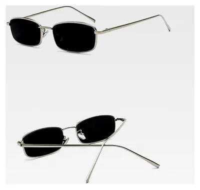 Produktbild von Vintage Rechteckige Sonnenbrille Retro Kleine Brille mit Metallrahmen für Damen und Herren