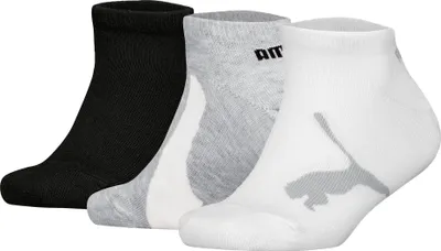 Produktbild von PUMA Kinder Sneakersocken, 3er Pack - BWT Sneaker 3P, Logos, einfarbig Schwarz/Weiß/Grau 39-42