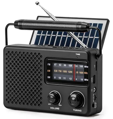 Productafbeelding van Draagbare FM-radio met zonne-energie, Bluetooth en oplaadbaar