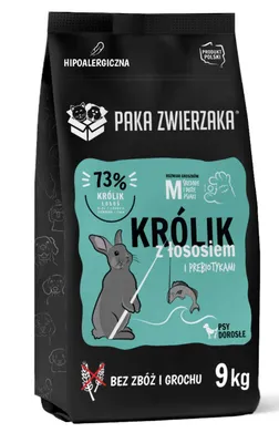 Zdjęcie produktu dla Paka Zwierzaka SEVENTH HEAVEN Królik z łososiem ''M'' 9kg SUPERPREMIUM pozbawiona zbóż, grochu, kukurydzy, soi, konserwantów i sztucznych barwników