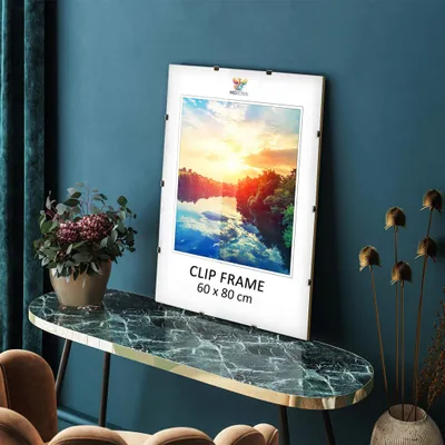Obrázok produktu pre MG Design, rámik na fotografie 60 x 80 cm – rám bez rámu, s akrylátovým sklom a zadnou doskou z HDF – vhodný na fotografie, plagáty a puzzle, na zavesenie vertikálne aj horizontálne