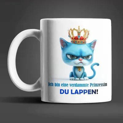Produktbild von Katze Prinzessin witzige lustige Keramik Kaffeetasse Teetasse Tasse Geschenke