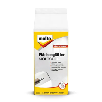 Zdjęcie produktu dla Molto Flächenglätter Moltofill, Biały, Baza, 5 kg, Puder, Szpatułka, Beton, Gips, Płyta gipsowa