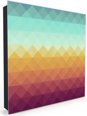 Produktbild von Nachbildung-Schlüsselkasten, Magnetpinnwand und Memoboard mit Glasfront Motiv Retro Dreiecke