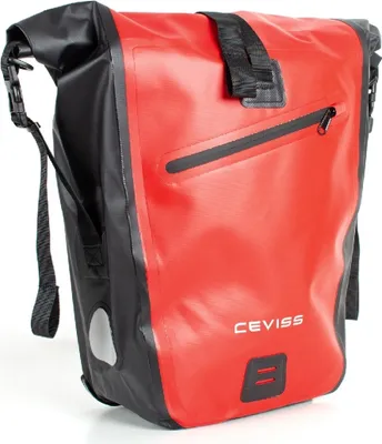 Produktbild von Fahrradtasche Packtasche 25 L Gepäckträgertasche Wasserdicht Schnellverschluss rot/schwarz