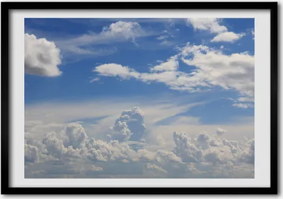 Produktbild von Bild - Bilderrahmen - 100 cm x 70 cm - MDF - Rahmen - Foto - Wandkunst Wolken im Himmel