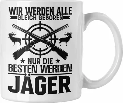 Produktbild von Trendation - Jäger Geschenke für Männer Tasse Geschenkidee Nur Die Besten Sind Jäger (Weiß)