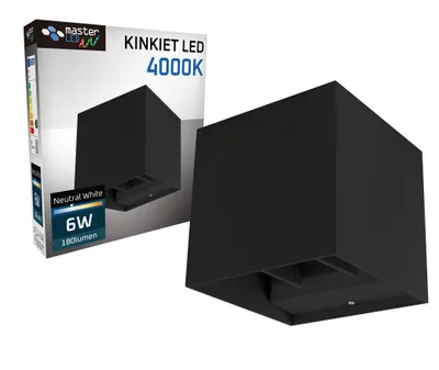 Produktbild von LED Gartenleuchte 10cm 4000K Neutralweiß 180lm 6W 0-120° IP54 Außenwandleuchte Schwarz