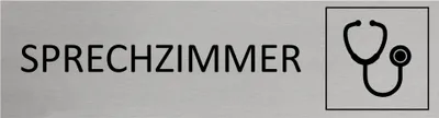 Produktbild von CombiCraft Aluminium Türschild Sprechzimmer 165x45mm mit 3M-Tape zur Befestigung, einfache Kennzeichnung von Räumen und Bereichen