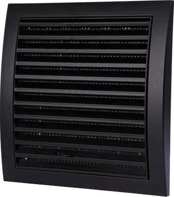 Produktbild von Schwarzes Lüftungsgitter 100 mm, mit Insektennetz