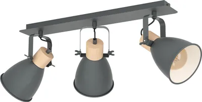 Produktbild von EGLO Deckenlampe Coswarth, Deckenleuchte Vintage, Industrial, Retro, aus Stahl und Holz, Wohnzimmerlampe, Lampe, Küchenlampe, E27