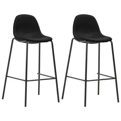 Produktbild von 2er Set Barhocker aus Polyester 51 x 99 x 49 cm Schwarz