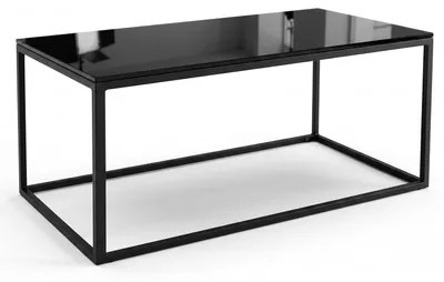 Immagine prodotto di Tavolino Helio, tavolo da soggiorno, 110x60x48 cm, nero, vetro nero