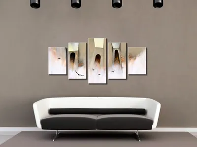 Produktbild von Akustikbild Abstrakt 200x100 cm Bilder Akustikschaum Hochleistungsschallabsorber Schallschutz Leinwand 5 tlg Wandbild Raumakustik Schalldämmung wie gemalt 93529