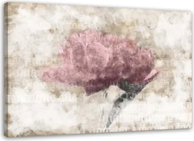 Produktbild von Leinwandbild abstrakte shabby chic blumen 60x40 cm Feeby rosa wandbild bereit zum aufhängen