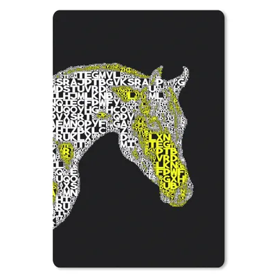 Produktbild von MuchoWow® Mauspad Mousepad Pferd - Buchstaben - Gelb - Mädchen - Kinder - Mädchen 18x27 cm - Mousepads - Maus Mat - Pad - Mausunterlage