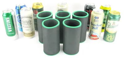 Produktbild von Neopren-Bierkühler für 0,5-Liter-Dosen (Set mit 5 Stück, schwarz)
