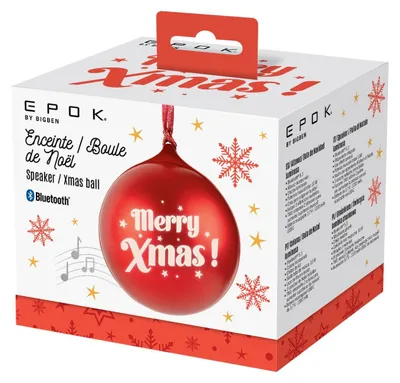 Immagine prodotto di Bigben Altoparlante portatile Bluetooth EPOK Gingillo luminoso di Natale rosso AU390155