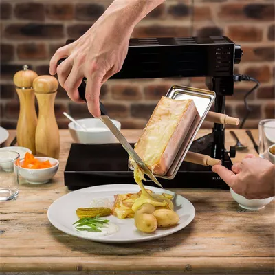 Obrázek produktu pro Klarstein, raclette gril s tavičem sýra, 600 W, otočný a nastavitelný raclette