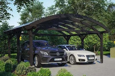 Produktbild von Doppelcarport SKAN HOLZ Franken inkl. Pfostenanker 635 x 541 cm anthrazit