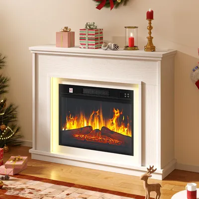 Produktbild von Elektrokamin 2000W, Realistischer 3D Flammeneffekt Kaminofen, Elektrischer Kamin mit Timer und LED und Fernbedienung, 100 × 26 × 80,5 cm