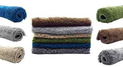 Produktbild von Badematte rutschhemmend - 50x80cm Blau für Fußbodenheizung geeignet