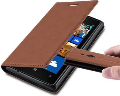 Obrázek produktu pro Cadorabo pouzdro pro Nokia Lumia 925 Protective Case v hnědé barvě Kryt na mobilní telefon s magnetickým zavíráním