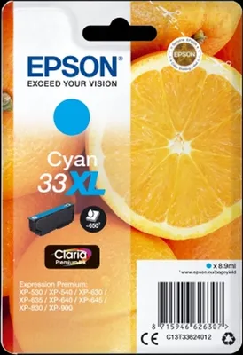 Produktbild von Tintenpatrone Epson Expression Home XP-530 T3362 cyan High-Capacity Packung mit 10 Stück