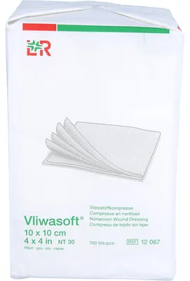 Image de Compresse non stérile en non-tissé Vliwasoft 10x10, 100 pcs KOM