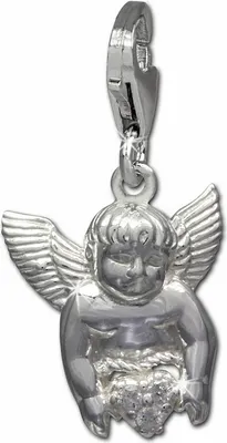 Produktbild von SilberDream Charm Schmuck Anhänger Engel Herz Zirkonia 925 Echt Silber FC734W