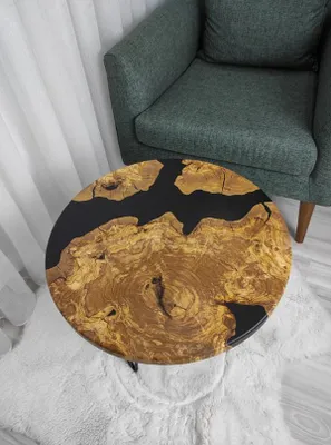 Immagine prodotto di Tavolino in legno marrone design rotondo mobili soggiorno alta qualità tavolino da caffè