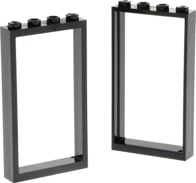 Image de 2x Lego porte cadre 1x4x6 noir sans vitre maison fenêtre 6337273 60596