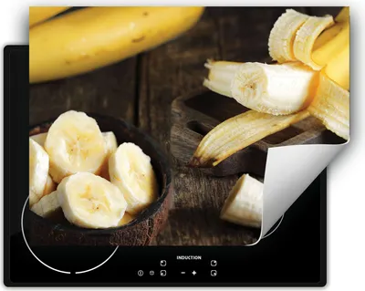 Produktbild von DarHaus Herdabdeckplatte 70x52 cm Anti Rutsch Matte Aufrollbar, Bananen - Holz