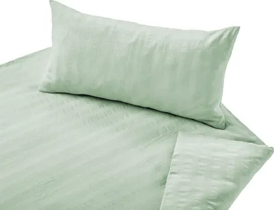 Zdjęcie produktu dla Organiczny komplet pościeli marszczonej Cotonea Kolor szałwiowy-I089 Rozmiar 135x200 + 80x80 cm