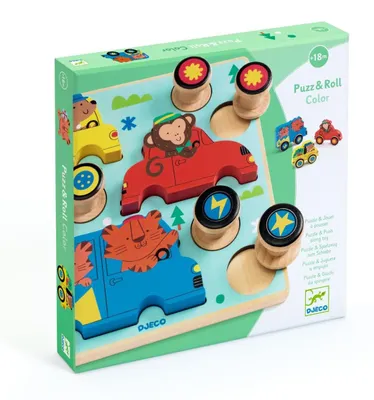 Imagen del producto de Djeco - Puzzle 2 en 1: Puzzle y juego de dados de colores