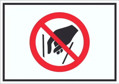 Produktbild von Hineinfassen verboten Symbol Aufkleber A6 (105x148mm)