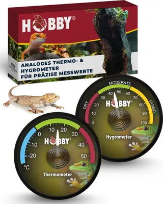 Produktbild von HOBBY Hygrometer Thermometer Terraristik Luftfeuchtigkeit Temperatur Modell-Nr