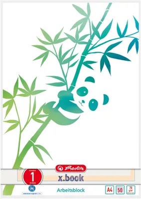 Obrázek produktu pro Herlitz 50039890 Herlitz Arbeitsblock A4 GREENline 50 Bl. Lineatur 01 Panda