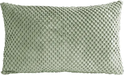 Produktbild von Kissenhülle - 48 x 30 cm - Salbeigrün - mit Reißverschluss - Bubbleoptik