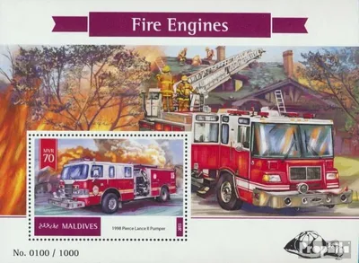 Produktbild von Briefmarken Malediven 2016 Mi Block 898 (kompl. Ausg.) postfrisch Feuerwehrfahrzeuge