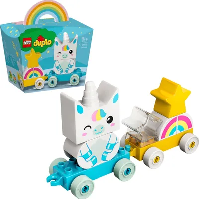 Produktbild von LEGO 10953 DUPLO Mein Erstes Einhorn Spielzeug für Kleinkinder, Spielzeugzug für Jungen und Mädchen ab 1,5 Jahren, Bausteine