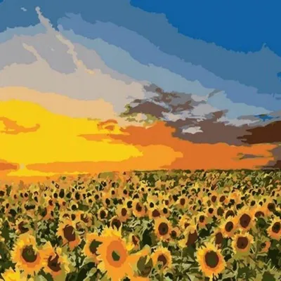 Produktbild von NORIMPEX Kleiner Ofen nach Nummer Sonnenblumen im Karton 40x50cm