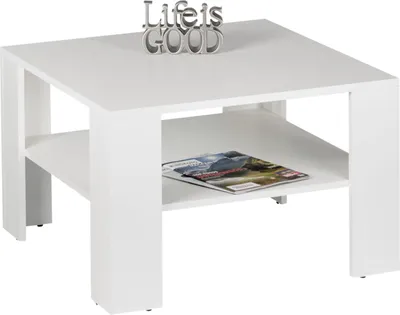Produktbild von Couchtisch >Randy< in Weiß - 70x44x70cm (BxHxT)