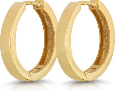 Produktbild von Paar 375 Gelb Gold 9 Karat Klappcreolen Ohrringen 16mm Ohrschmuck poliert 4945