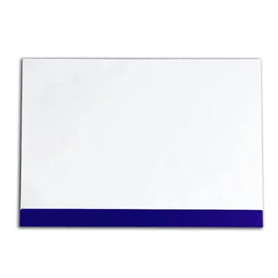 Produktbild von PuK Papier-Schreibtischunterlagen Blanko mit Schutzleiste dunkelblau | DIN A2 59,4 x 42 cm Querformat | verleimt | 25 Blatt zum Abreißen Kantenschutz