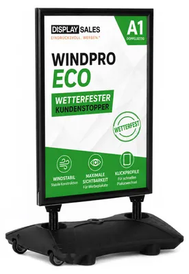 Produktbild von Plakatständer WindPro Eco wetterfest schwarz DIN A1 Kundenstopper