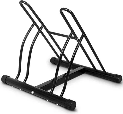 Produktbild von Fahrradständer Fahrradparker für 2 Fahrräder, Universal Fahrradhalter, Fahrrad Standparker Stellplätze Freistehend, Fahrradparkplatz Montageständer Fahrradparkplatz aus Edelstahl, Schwarz