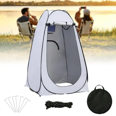Image de Tente pop-up CLIPOP, tente de douche avec sac de transport, tente de vestiaire portable pour les activités de plein air et le camping, 120 x 120 x 190 cm, gris