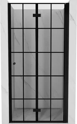 Produktbild von Mexen Mist-F falttür Duschabtrennung rechts 70 cm, schwarzes Gitter, schwarz - 8A6-070-000-70-77-P